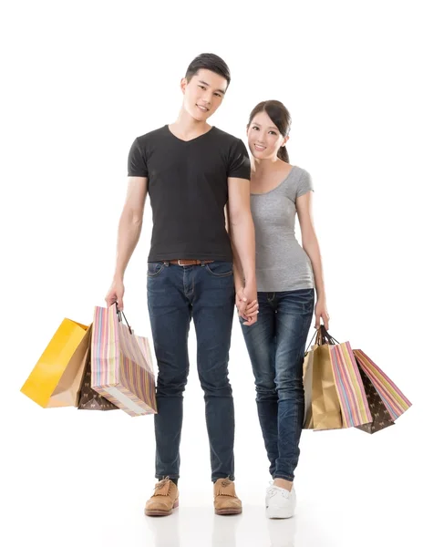 Asian couple shopping Royalty Free Stock Images