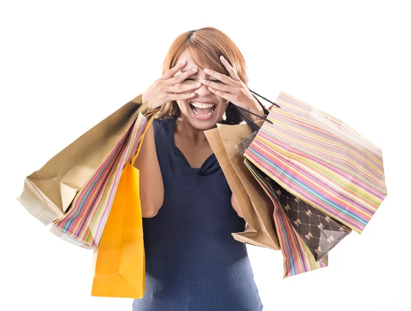 Cheerful shopping woman — Stock Photo, Image