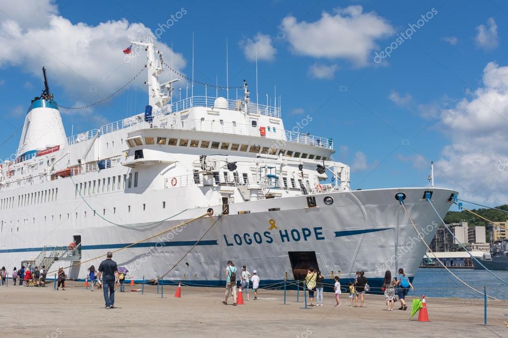 KEELUNG, TAIWAN - August 26th : Logos Hope docked at the Keelung, Keelung, Taiwan on August 26th , 2014. Logos Hope is the largest library at sea.