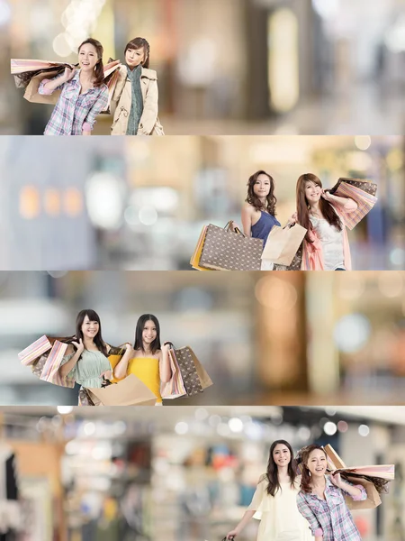 Asiatisk kvinna shopping — Stockfoto