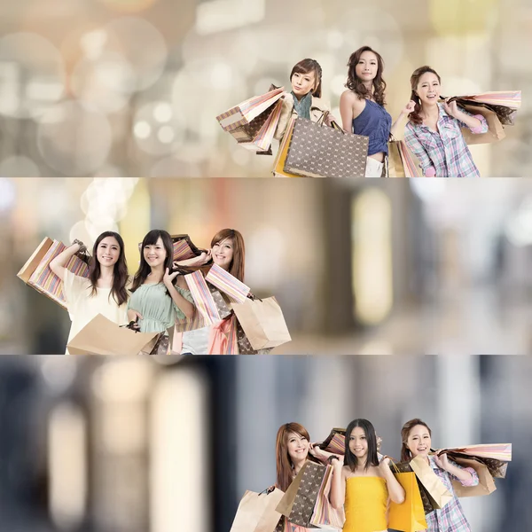 Asijské ženy, nakupování — Stock fotografie