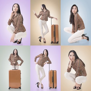 seyahat konsepti ile Asya Güzeli