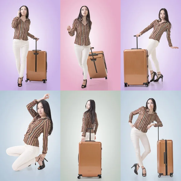 Travel concept with Asian beauty — Stock Photo, Image