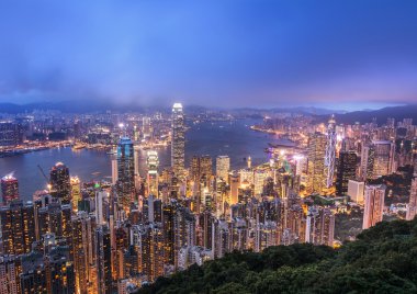 Hong kong şehir gece