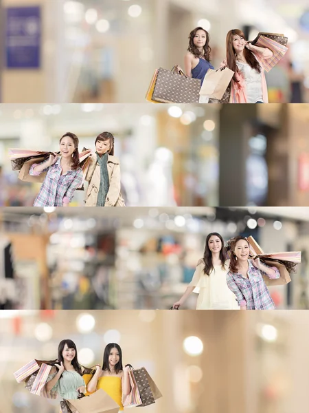 Asiatisk kvinna shopping — Stockfoto
