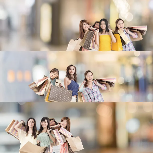 Aziatische vrouw winkelen — Stockfoto