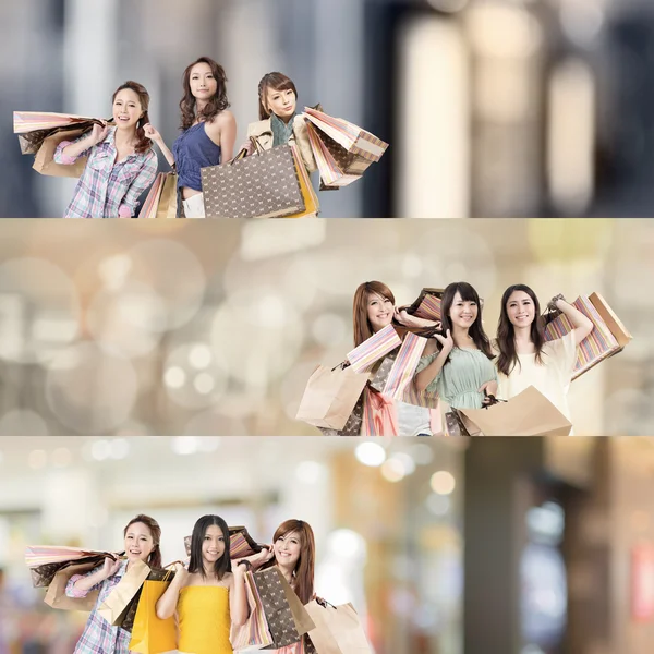 Aziatische vrouw winkelen — Stockfoto