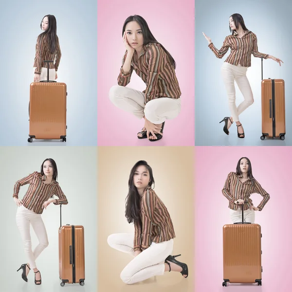 Travel concept with Asian beauty — Stock Photo, Image