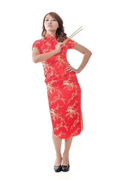 Chinese new year with chopsticks — Stock Photo, Image