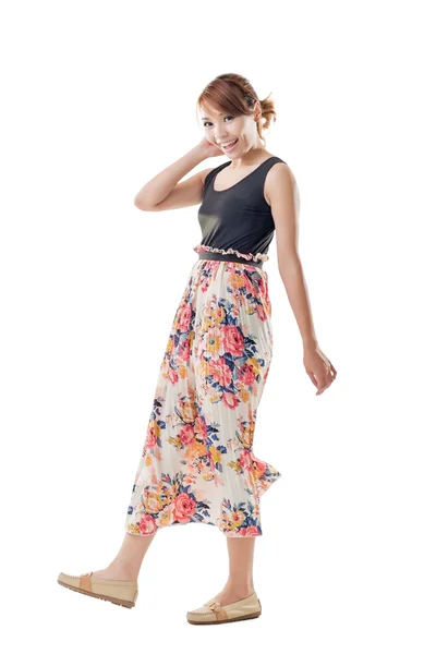 Attractive Asian woman with maxi dresses — Stock Photo, Image