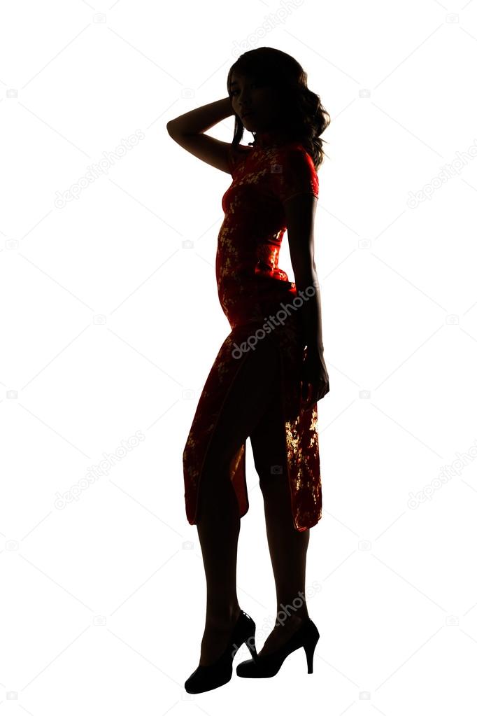 Silhouette of Chinese woman