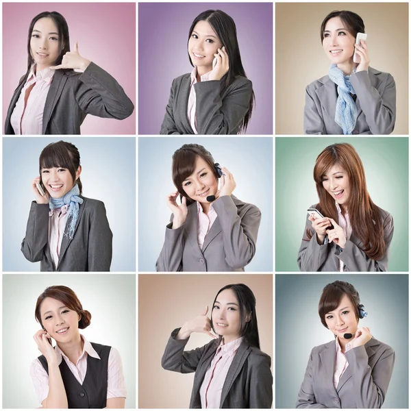 Podnikání žena mluví — Stock fotografie