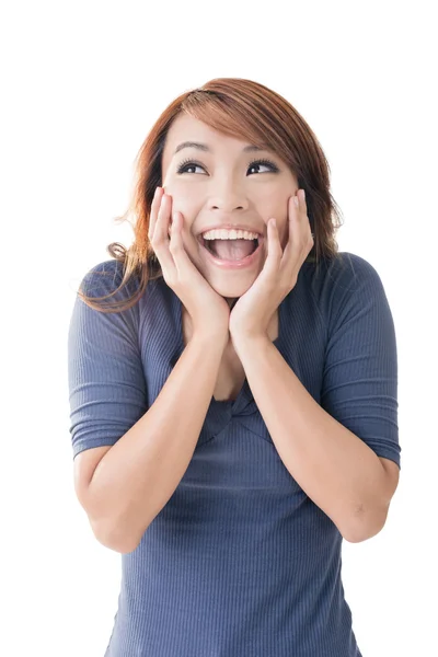 खुश एशियाई लड़की चेहरा — स्टॉक फ़ोटो, इमेज