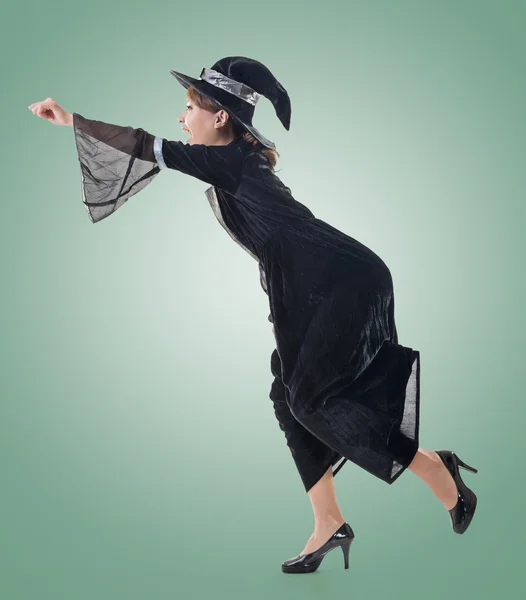 Asian witch riding something — Stock Photo, Image