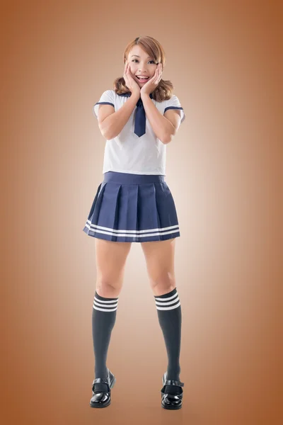 Japonský styl školy dívka námořník barvy — Stock fotografie