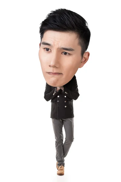 Funny Asian big head man — Stock Photo, Image