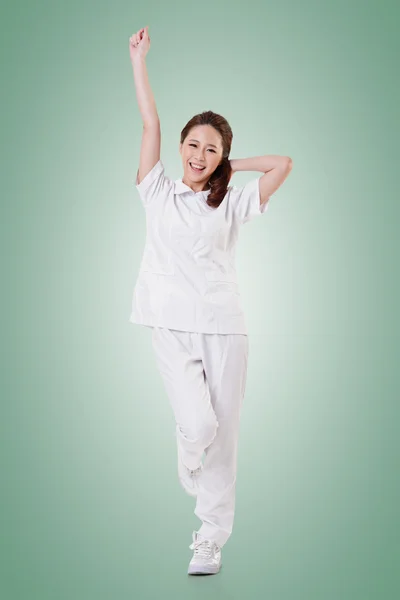 Cheerful Asian nurse — Stock Photo, Image