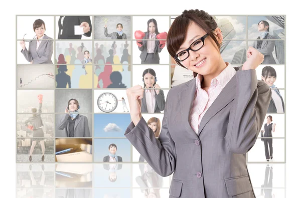 Alegre asiático mujer de negocios — Foto de Stock