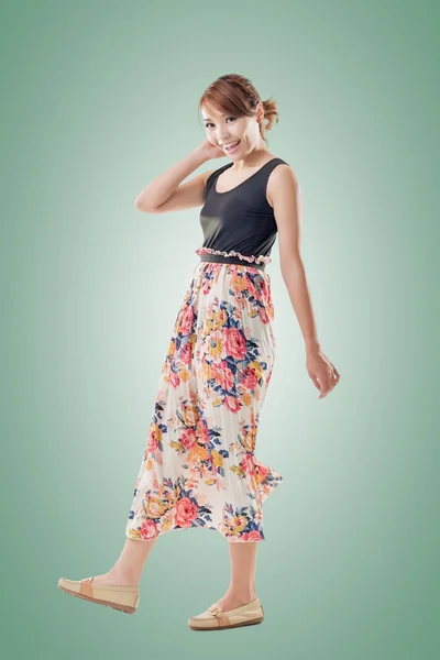 Attractive Asian woman with maxi dresses — Stock Photo, Image