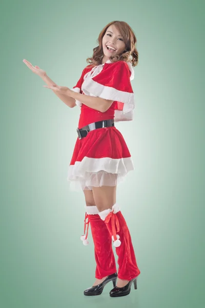Christmas girl introduce — Stock Photo, Image