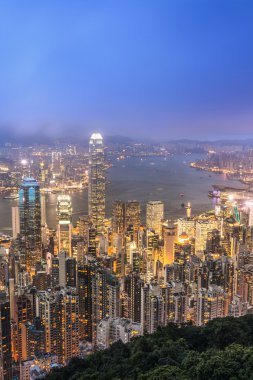Hong kong şehir gece