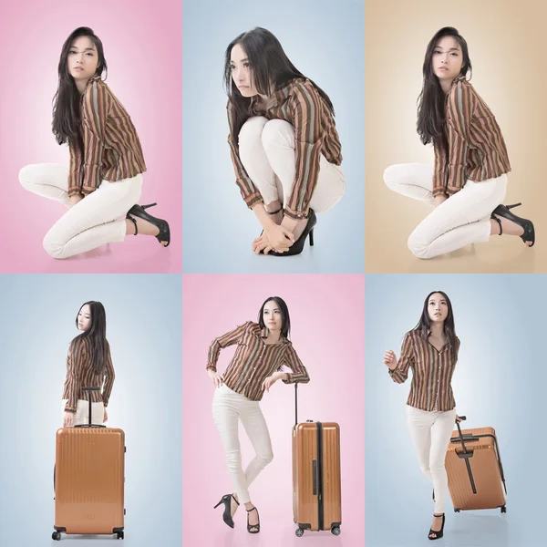 Travel concept with Asian beauty — Stock Photo, Image