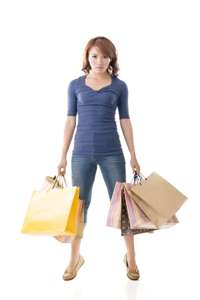 Fröhliche Shoppingfrau — Stockfoto