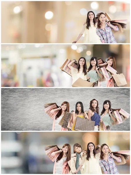 Asiatisk kvinna shopping — Stockfoto