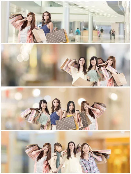 Asiática mulher compras — Fotografia de Stock