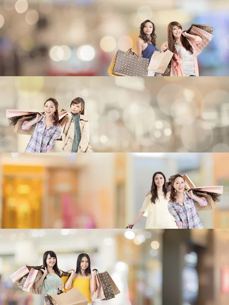 Asiatique femme shopping — Photo