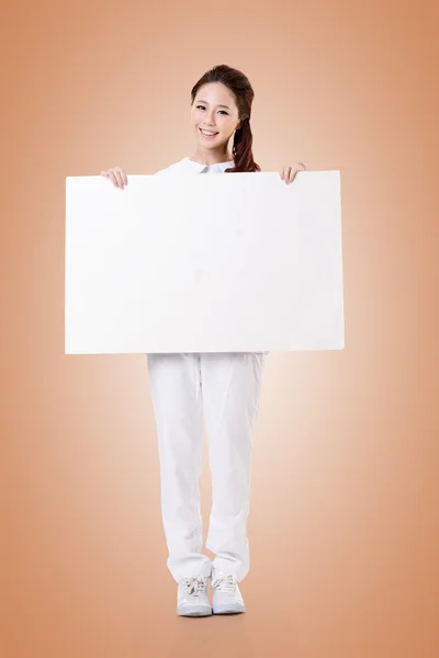 Nurse with blank board — Stock Photo, Image