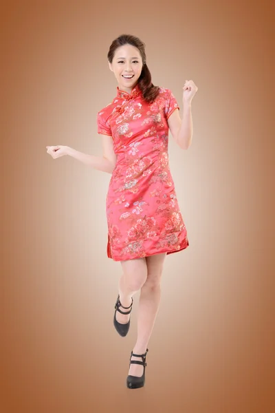 Cheongsam nő — Stock Fotó