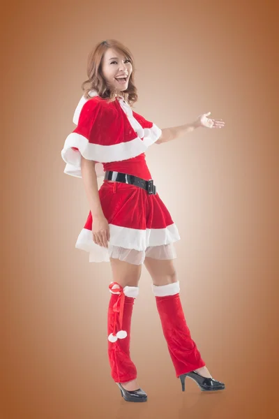 Christmas girl introduce — Stock Photo, Image