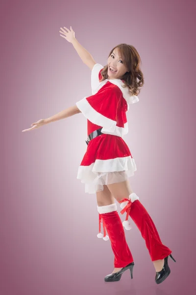 Christmas girl introduce — Stock Photo, Image