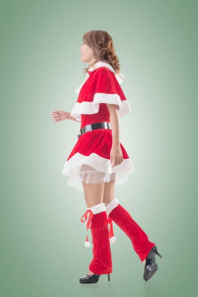 Asiático Navidad chica caminar — Foto de Stock