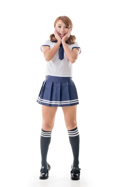 Japansk stil skolflicka i sjöman kostym — Stockfoto