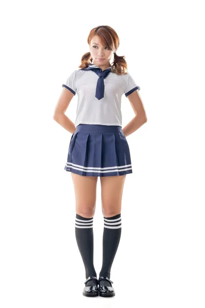 Chica de escuela de estilo japonés en traje de marinero — Foto de Stock
