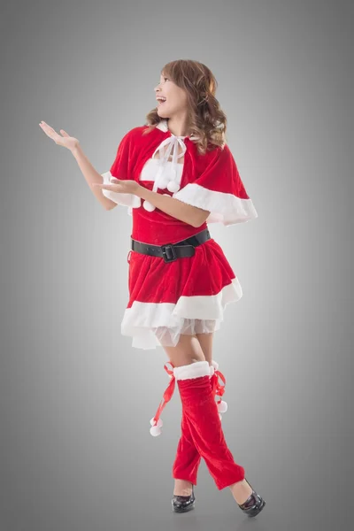 Christmas girl introduce — Stock Photo, Image