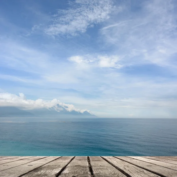 Sea and desk table — Stock Photo, Image