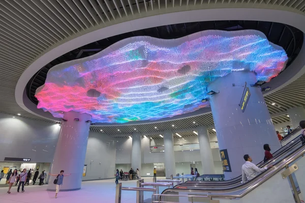 Luz de cristal-LED dramática Lobby — Fotografia de Stock