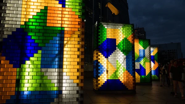 Lighting Wall at the square near 101 skyscraper — Stock Photo, Image