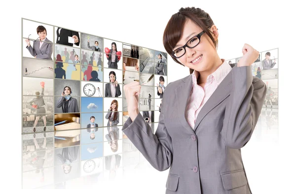 Cheerful Asian business woman — Stock Photo, Image