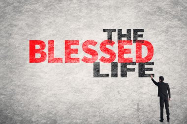 text on wall, The Blessed Life clipart