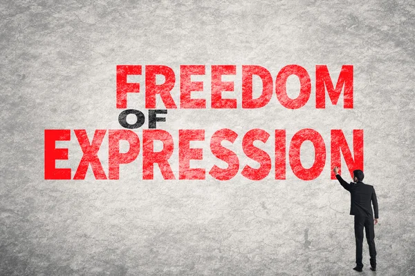 Texto na parede, Liberdade de Expressão — Fotografia de Stock