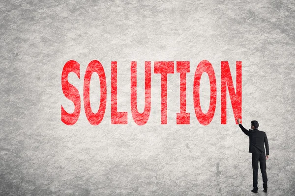 Text on wall, Solution — Stock Photo, Image