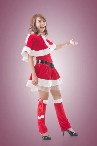 Christmas girl introduce — Stock Photo, Image