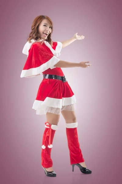 Christmas girl introduce — Stock Photo, Image