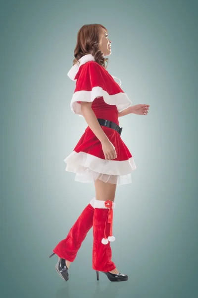 Asian Christmas girl walk — Stock Photo, Image