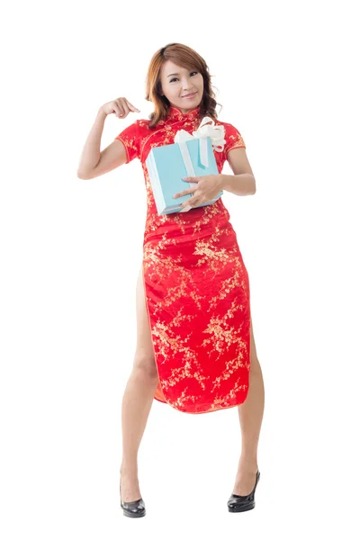 Chinese woman at new year — Stock Photo, Image