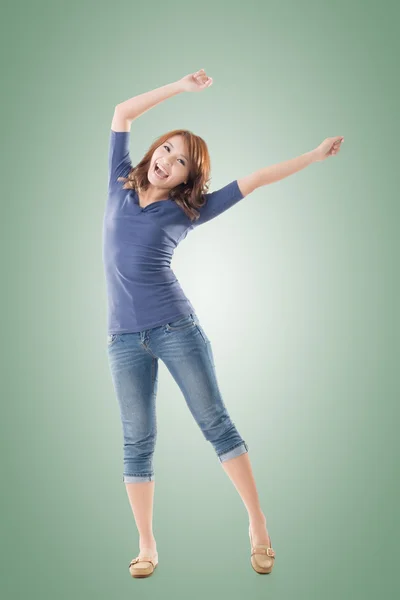 Excited Asian young girl — Stock Photo, Image